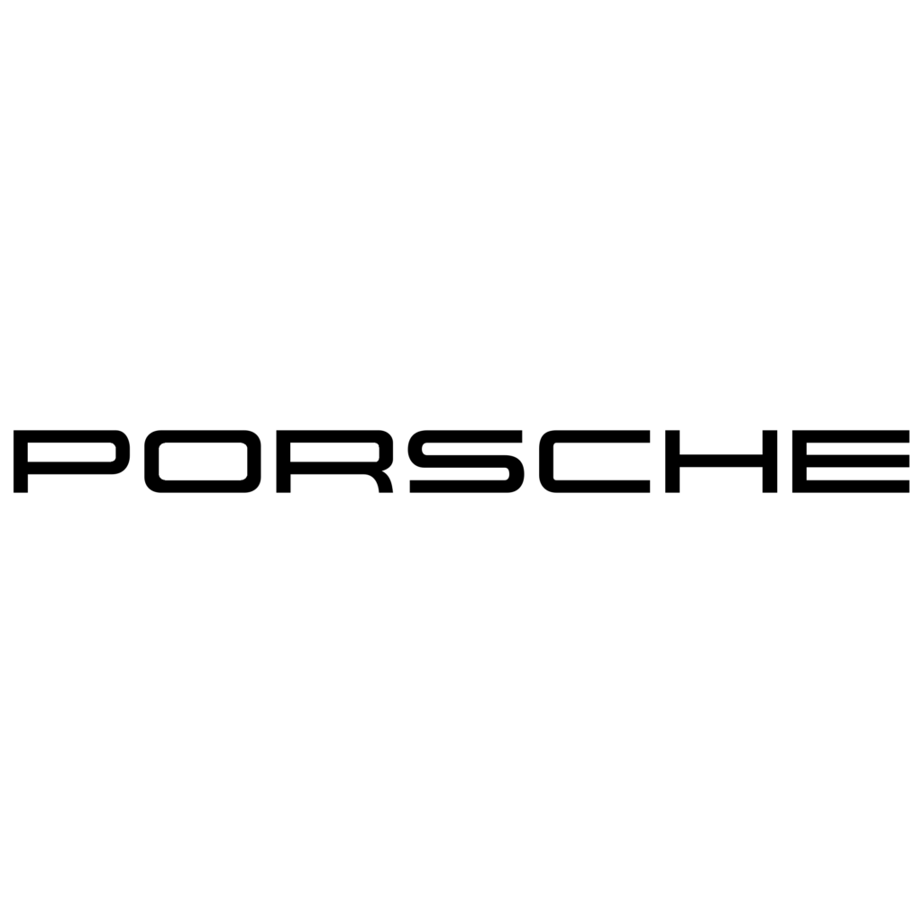 porsche 1 logo black and white